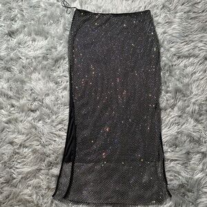Fashion Nova Black Sparkle Pencil Skirt